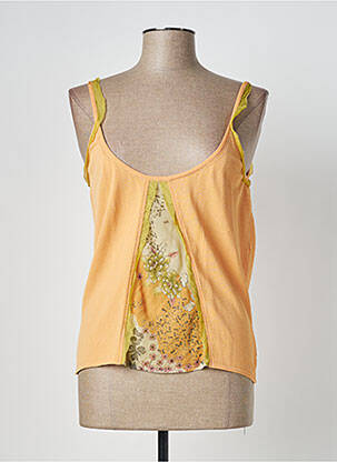 Top imprimé fantaisie sans manche orange DIKTON'S femme