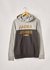 Sweat-shirt à capuche gris JACK & JONES pour garçon seconde vue