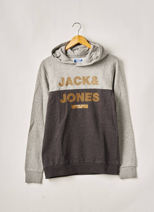 Sweat-shirt à capuche gris JACK & JONES pour garçon