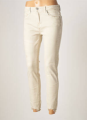 Jeans skinny beige 3D pour femme
