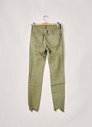 Jeans coupe slim broderie rivets taille normale vert DENIM femme