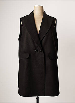 Manteau long noir MAT. pour femme