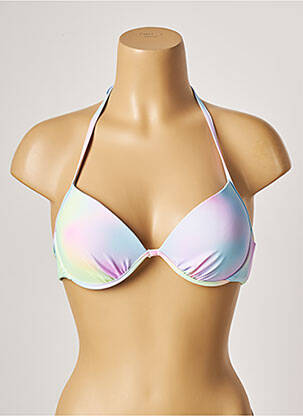 Haut de maillot de bain stretch haut soutien-gorge push-up vert BIKKI BEACH femme