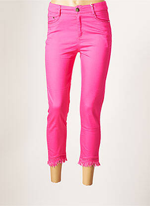 Pantalon 7/8 taille haute taille haute rose GRACIELA femme