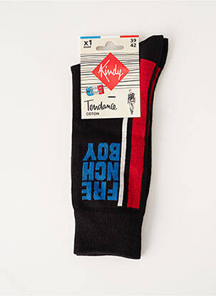 Chaussettes imprimé fantaisie noir KINDY homme