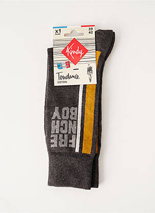 Chaussettes stretch gris KINDY homme
