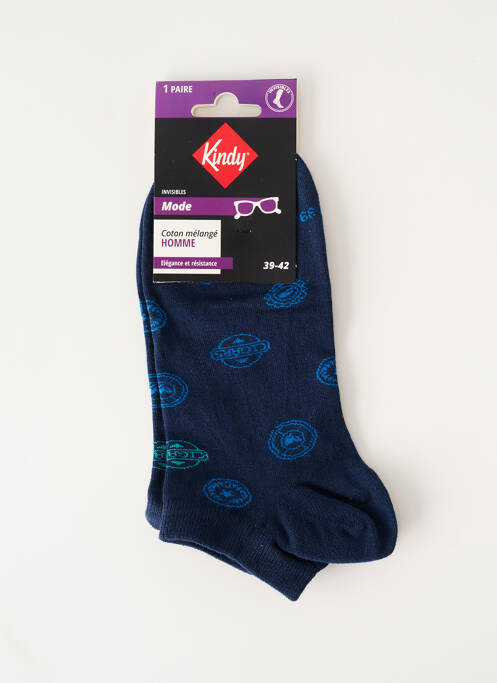 Chaussettes imprimé fantaisie bleu KINDY homme