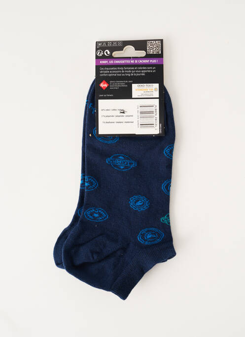 Chaussettes imprimé fantaisie bleu KINDY homme