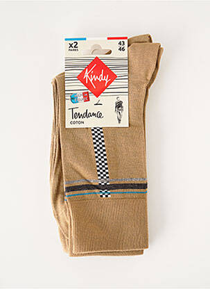 Chaussettes imprimé fantaisie beige KINDY homme