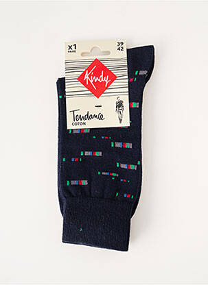 Chaussettes imprimé fantaisie bleu KINDY homme