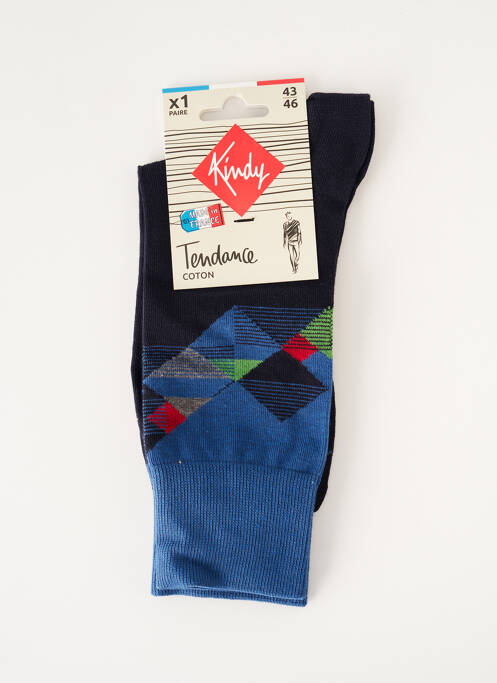 Chaussettes stretch bleu KINDY homme