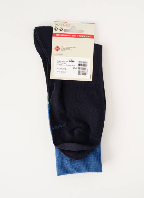 Chaussettes stretch bleu KINDY homme