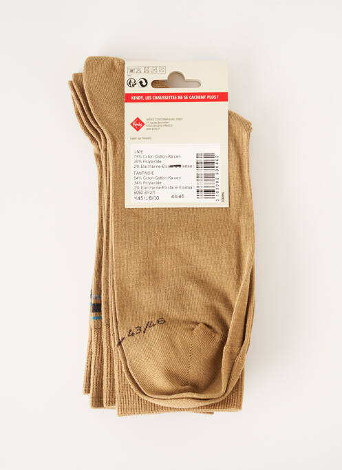 Chaussettes beige KINDY pour homme