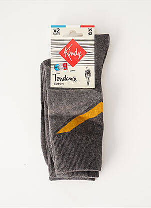 Chaussettes stretch gris KINDY homme
