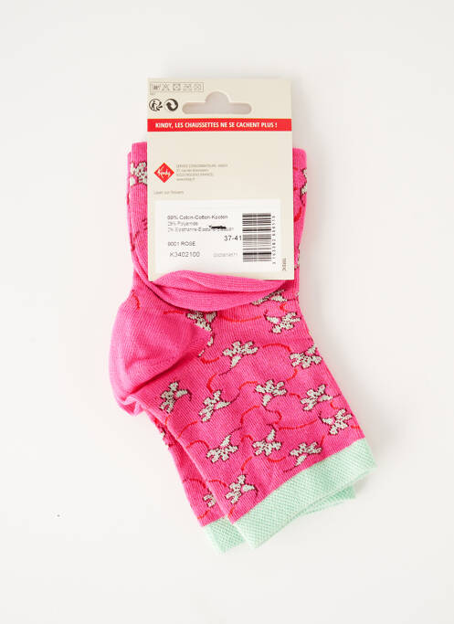 Chaussettes rose KINDY pour femme