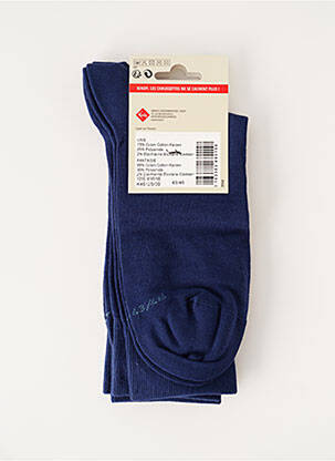 Chaussettes finition bords-côtes bleu KINDY homme