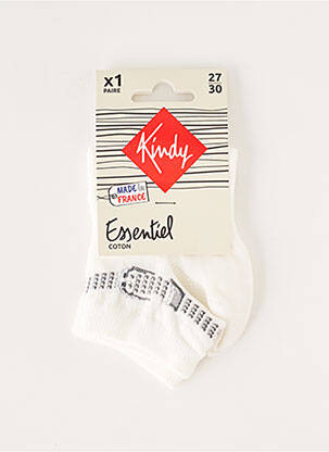 Chaussettes imprimé fantaisie blanc KINDY fille