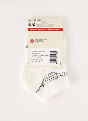 Chaussettes imprimé fantaisie blanc KINDY fille