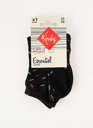 Chaussettes imprimé fantaisie noir KINDY fille