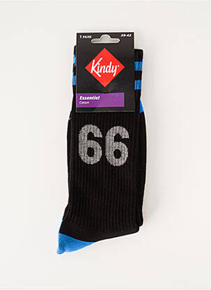 Chaussettes imprimé fantaisie noir KINDY homme