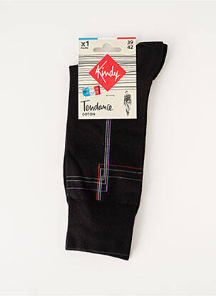 Chaussettes imprimé fantaisie noir KINDY homme