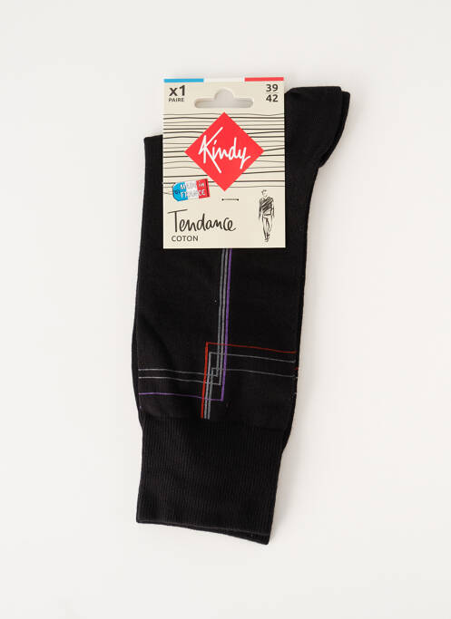 Chaussettes imprimé fantaisie noir KINDY homme