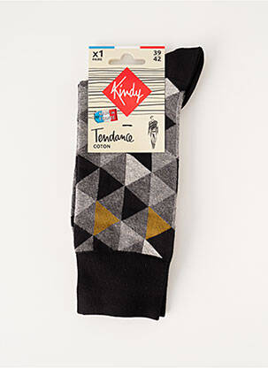 Chaussettes imprimé géométrique gris KINDY homme