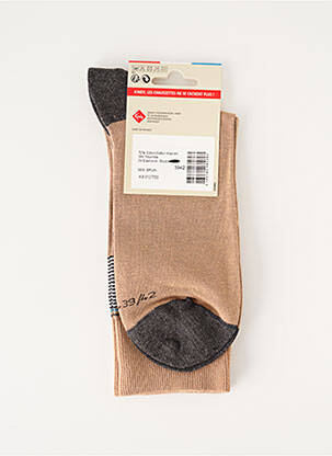 Chaussettes imprimé fantaisie marron KINDY homme