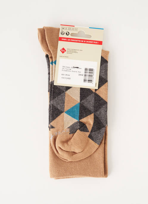 Chaussettes marron KINDY pour homme