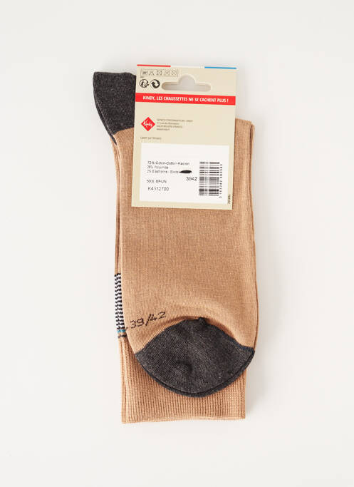 Chaussettes marron KINDY pour homme
