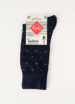 Chaussettes maille fine bleu KINDY homme
