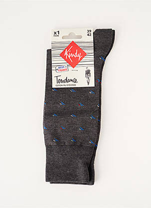 Chaussettes imprimé fantaisie gris KINDY homme