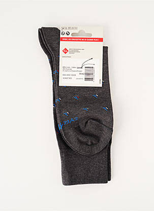 Chaussettes imprimé fantaisie gris KINDY homme
