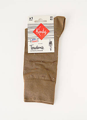 Chaussettes imprimé fantaisie marron KINDY homme