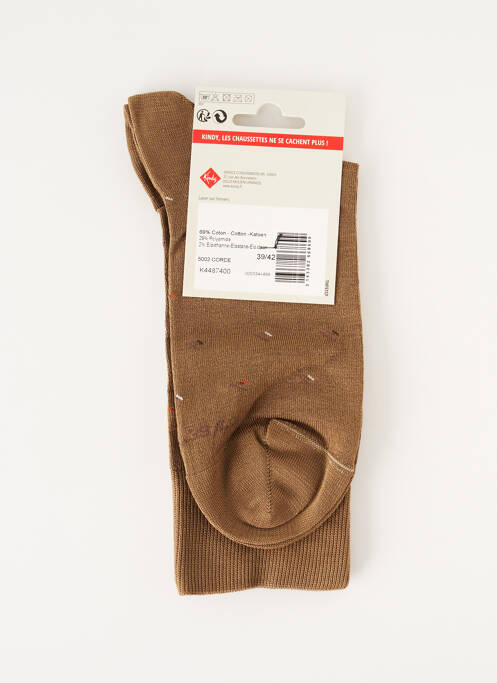 Chaussettes marron KINDY pour homme