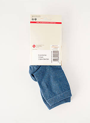 Chaussettes finition bords-côtes bleu KINDY homme