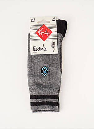 Chaussettes maille fine gris KINDY homme