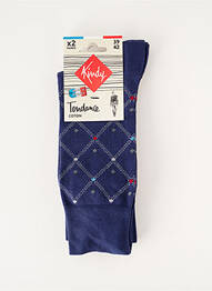 Chaussettes imprimé fantaisie bleu KINDY homme
