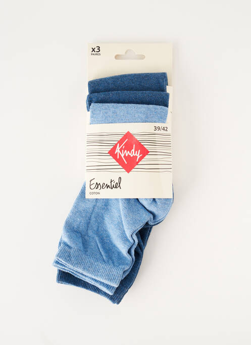 Chaussettes stretch bleu KINDY homme
