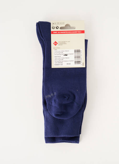 Chaussettes imprimé fantaisie bleu KINDY homme