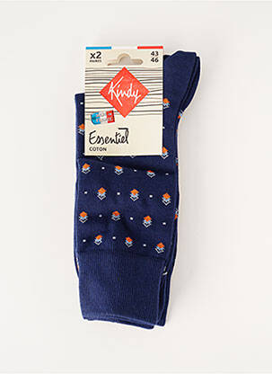 Chaussettes maille fine bleu KINDY homme
