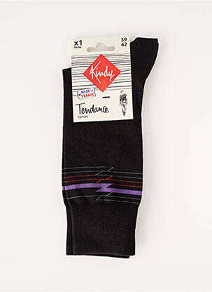 Chaussettes maille fine noir KINDY homme