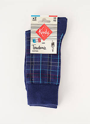 Chaussettes maille fine bleu KINDY homme