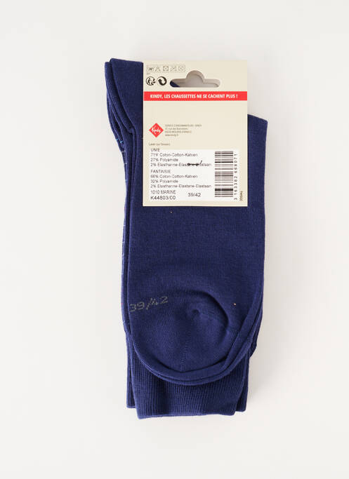 Chaussettes bleu KINDY pour homme