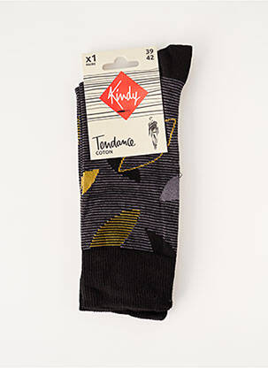 Chaussettes maille fine noir KINDY homme