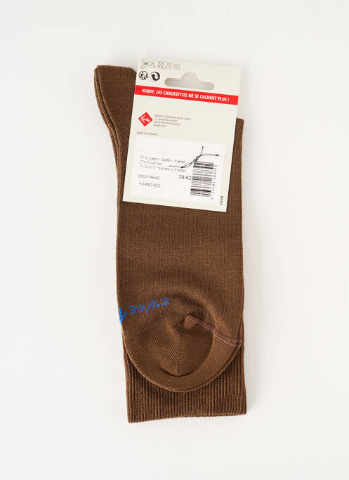 Chaussettes marron KINDY pour homme