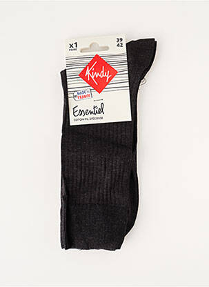 Chaussettes maille fine noir KINDY homme