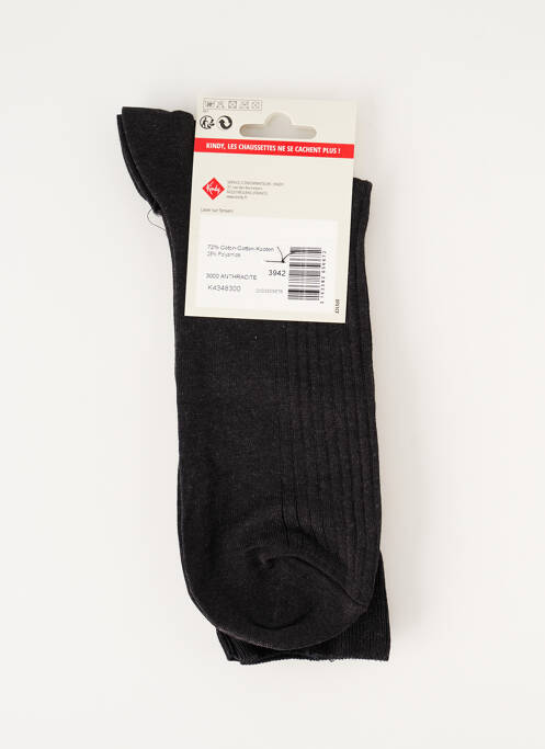 Chaussettes maille fine noir KINDY homme