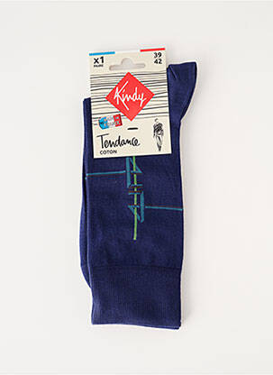 Chaussettes stretch bleu KINDY homme