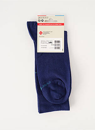 Chaussettes finition bords-côtes bleu KINDY homme